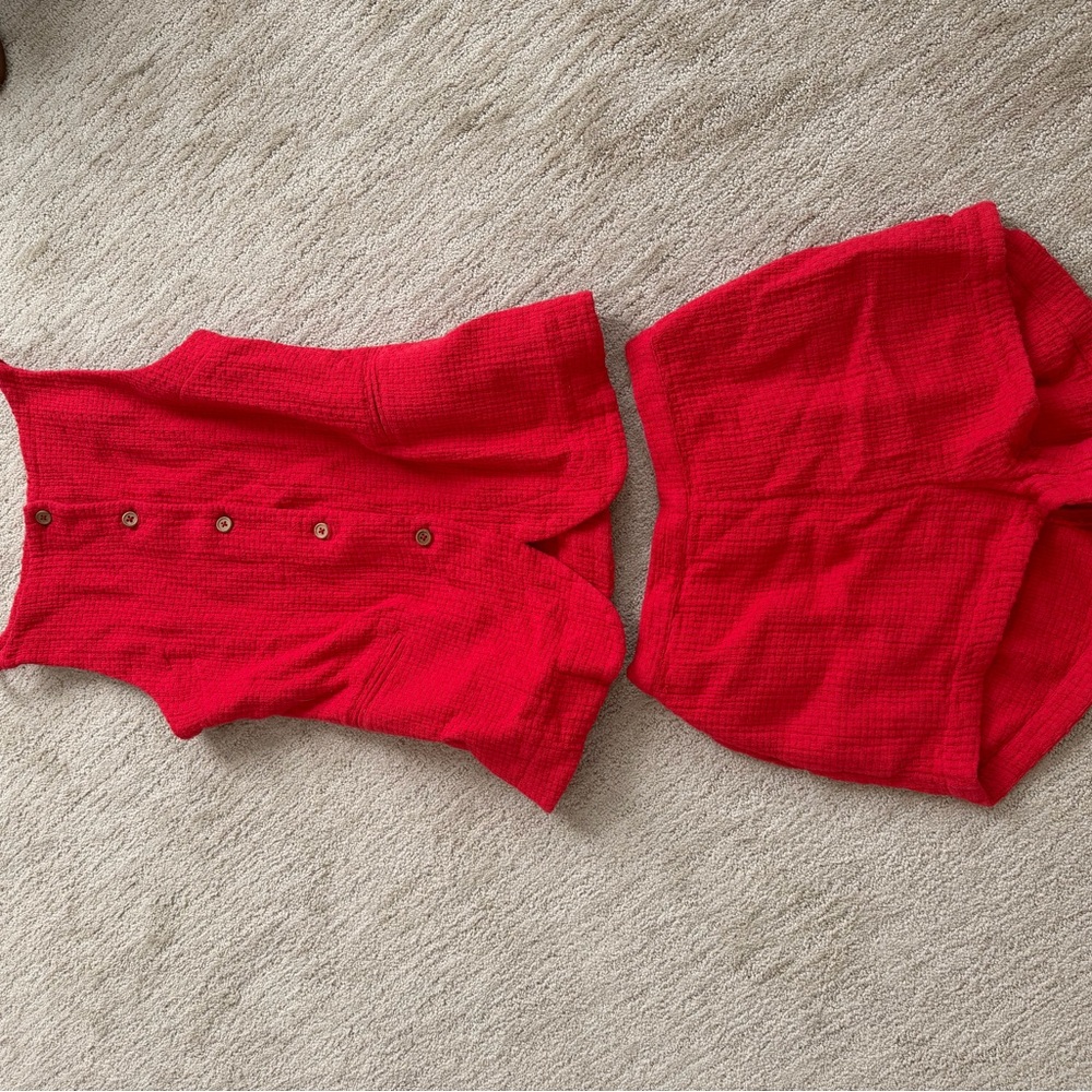 Free People Red Coastal Classy Set. Never worn